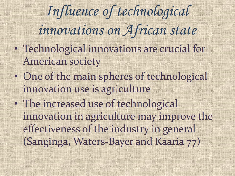 Influence of technological innovations on African state