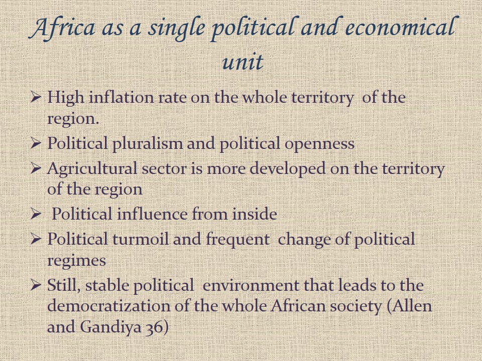 Africa as a single political and economical unit