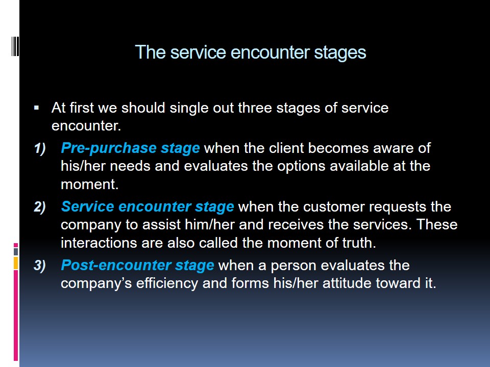The service encounter stages