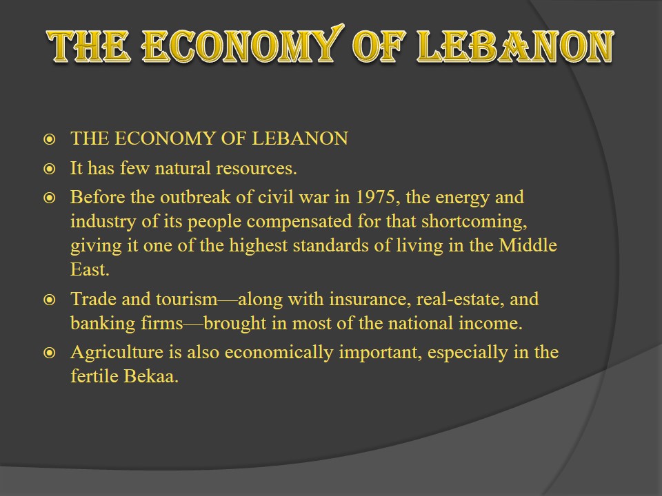 The Economy of Lebanon