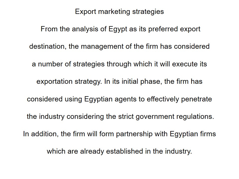 Export marketing strategies