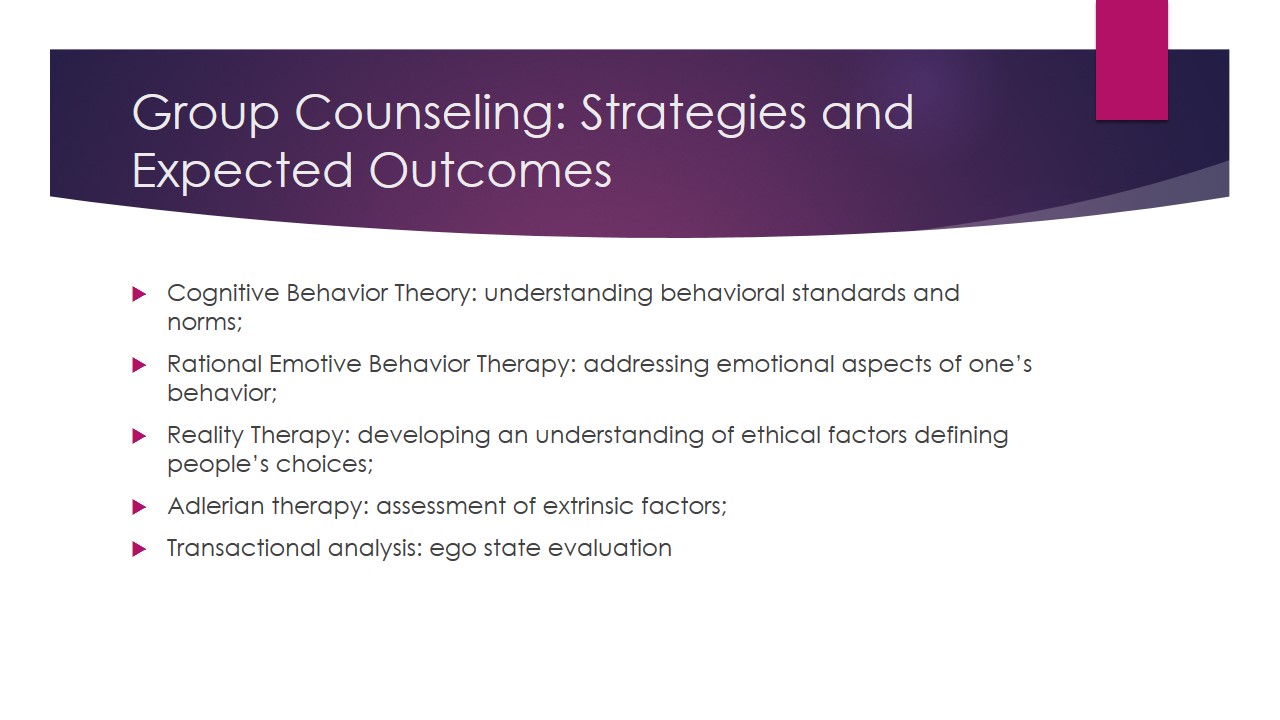 Group Counseling: Strategies and Expected Outcomes