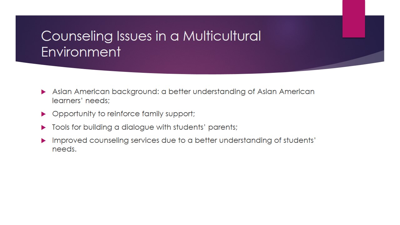 Counseling Issues in a Multicultural Environment