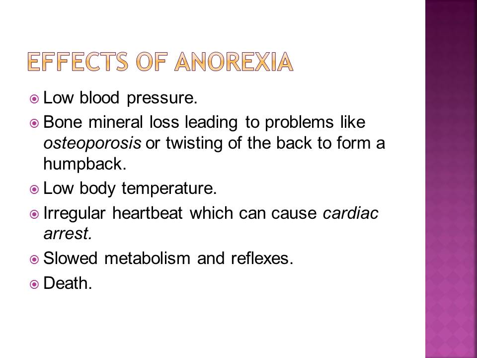 Effects of anorexia