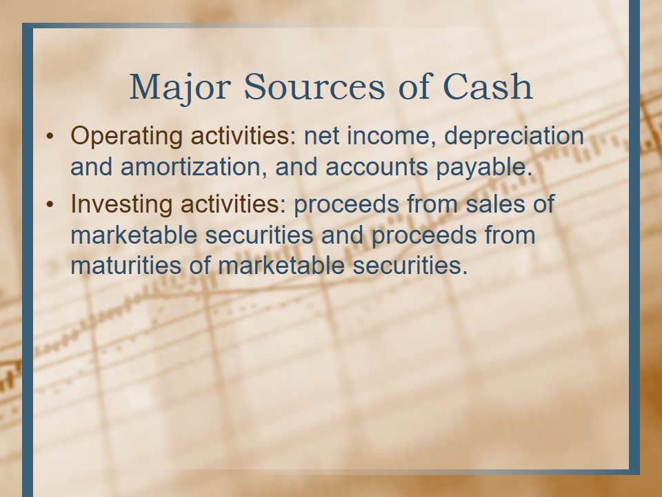 Major Sources of Cash