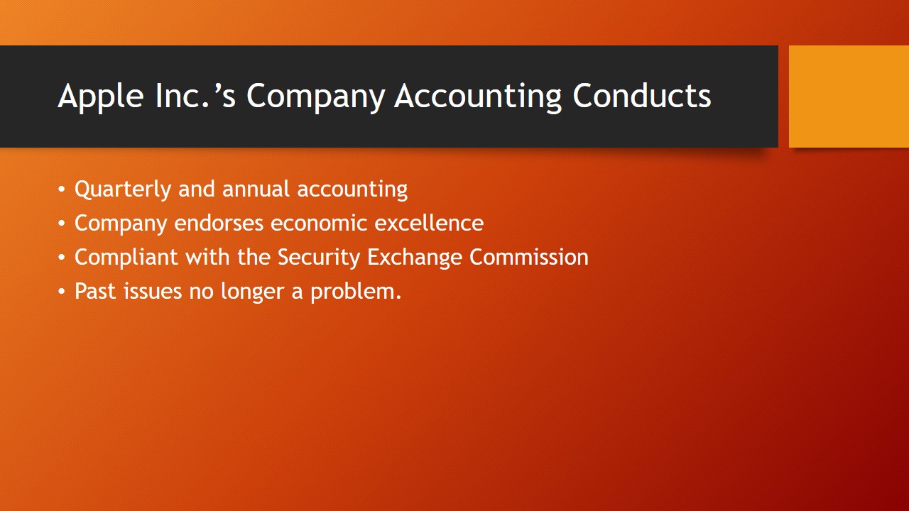 Apple Inc.’s Company Accounting Conducts