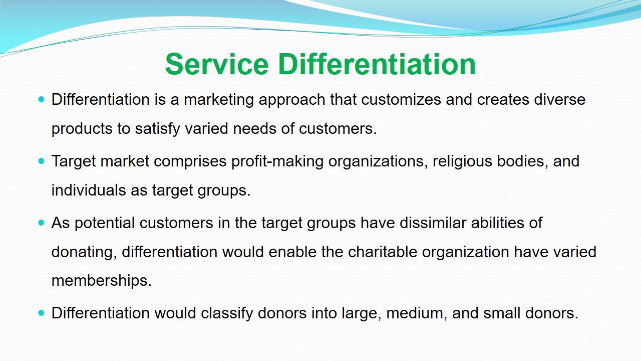 Service Differentiation