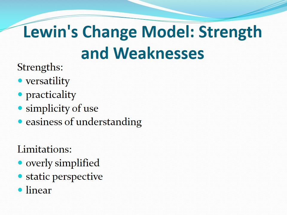 Lewin's Change Model: Strength and Weaknesses