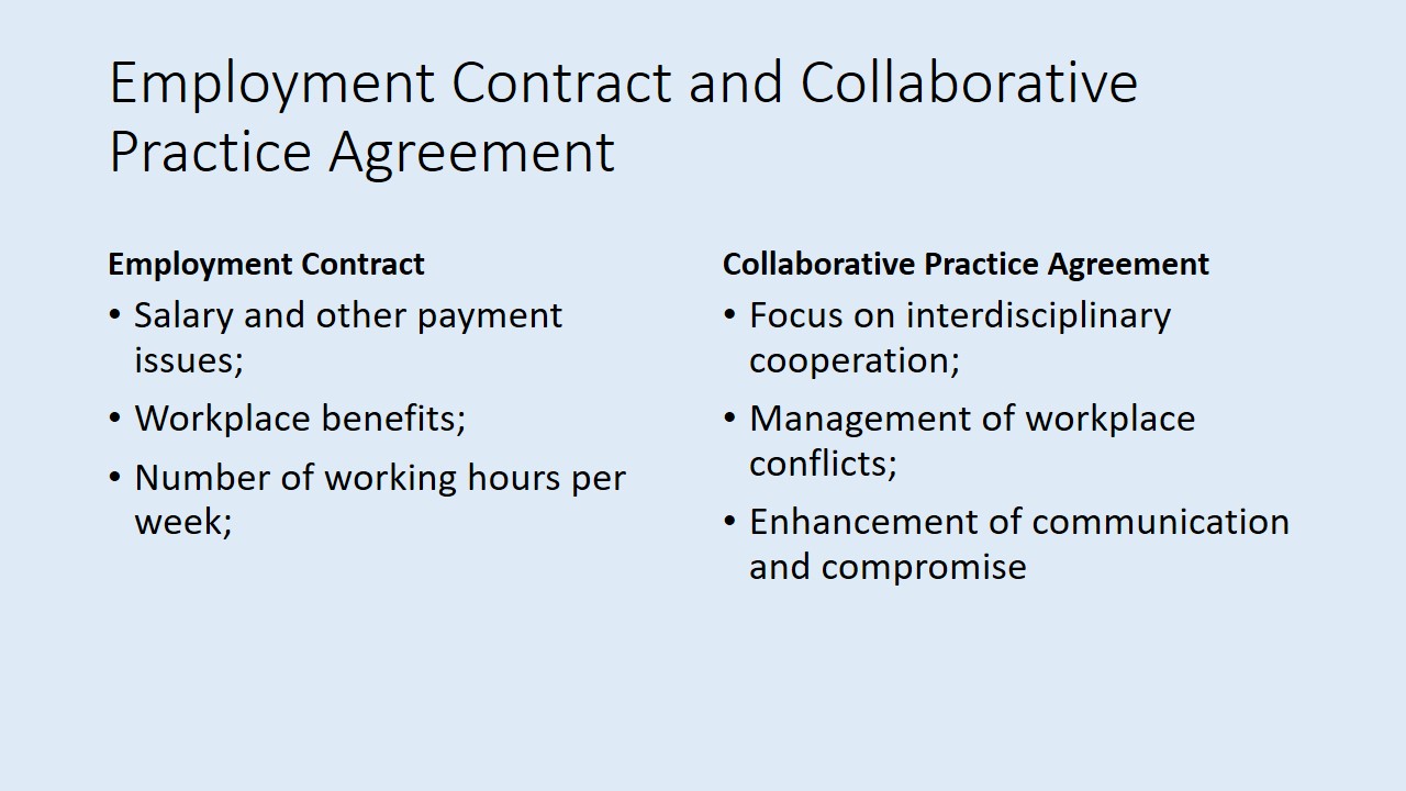 Employment Contract and Collaborative Practice Agreement