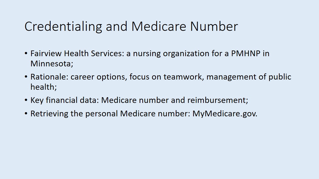 Credentialing and Medicare Number