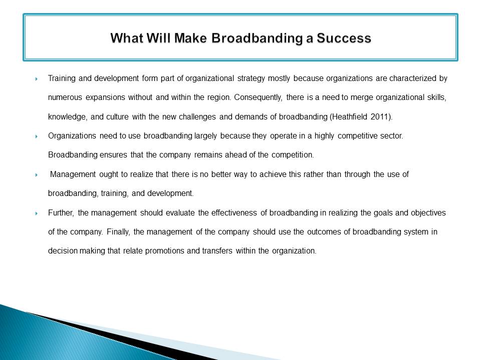 What Will Make Broadbanding a Success