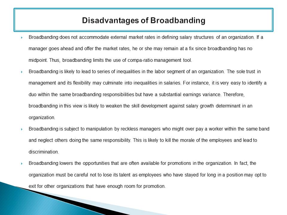 Disadvantages of Broadbanding 