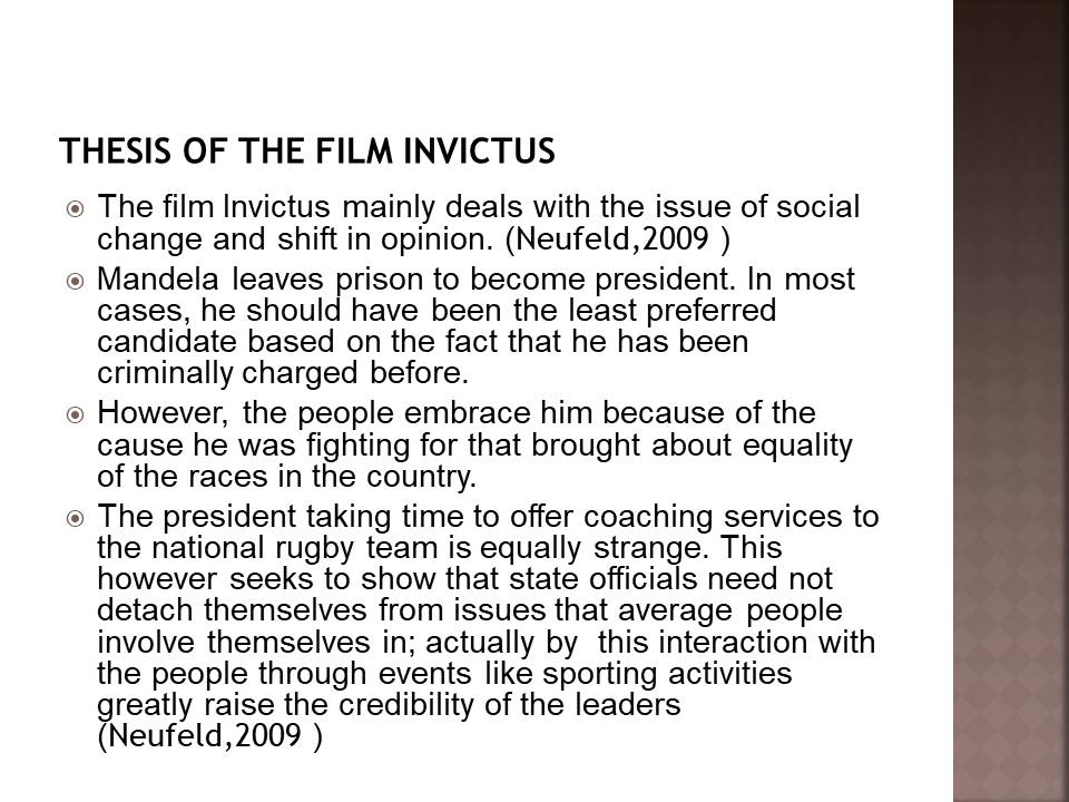 Thesis of the Film Invictus