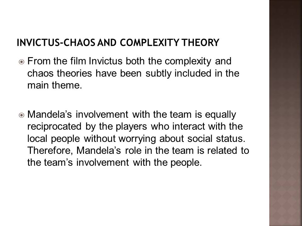 Invictus-Chaos and Complexity Theory