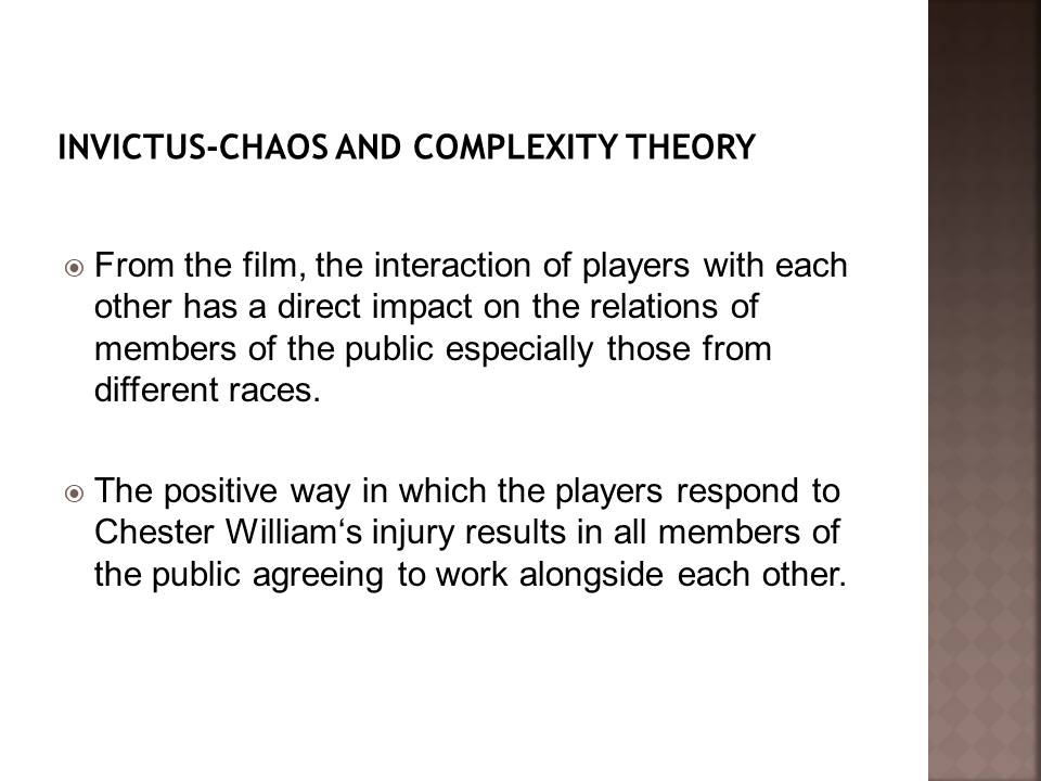 Invictus-Chaos and Complexity Theory