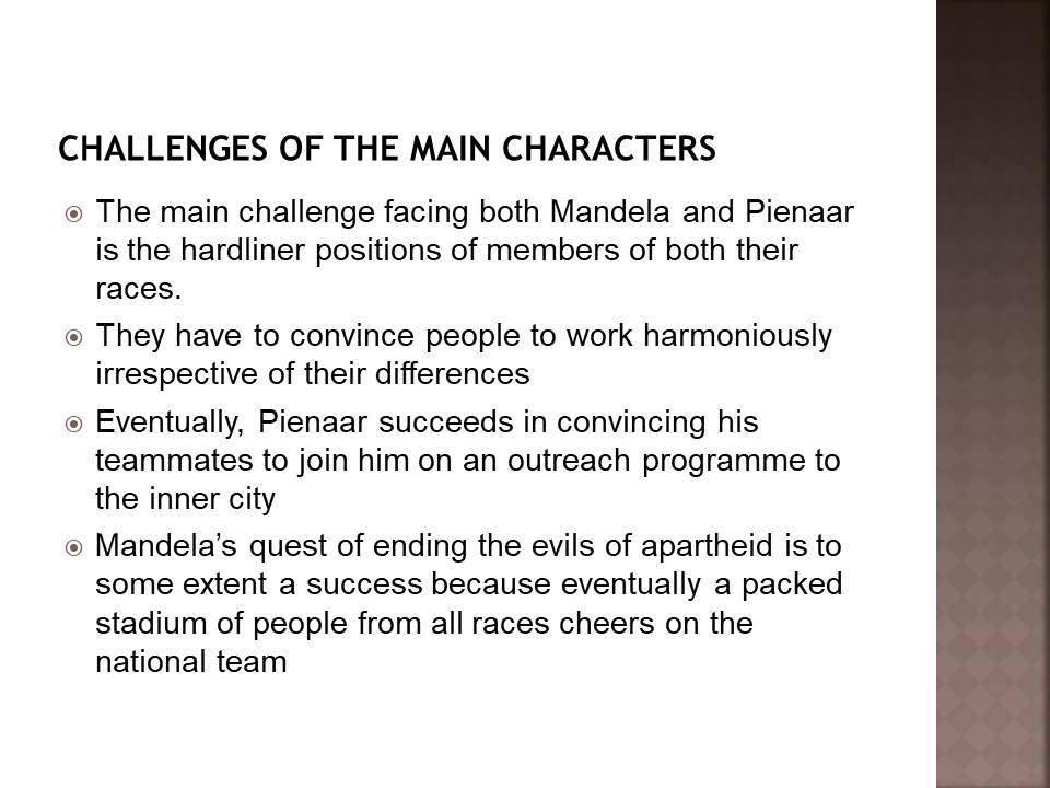 Challenges of the Main Characters