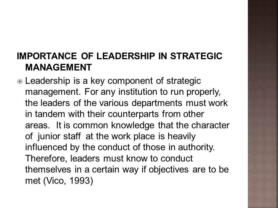 Importance of Leadership in Strategic Management