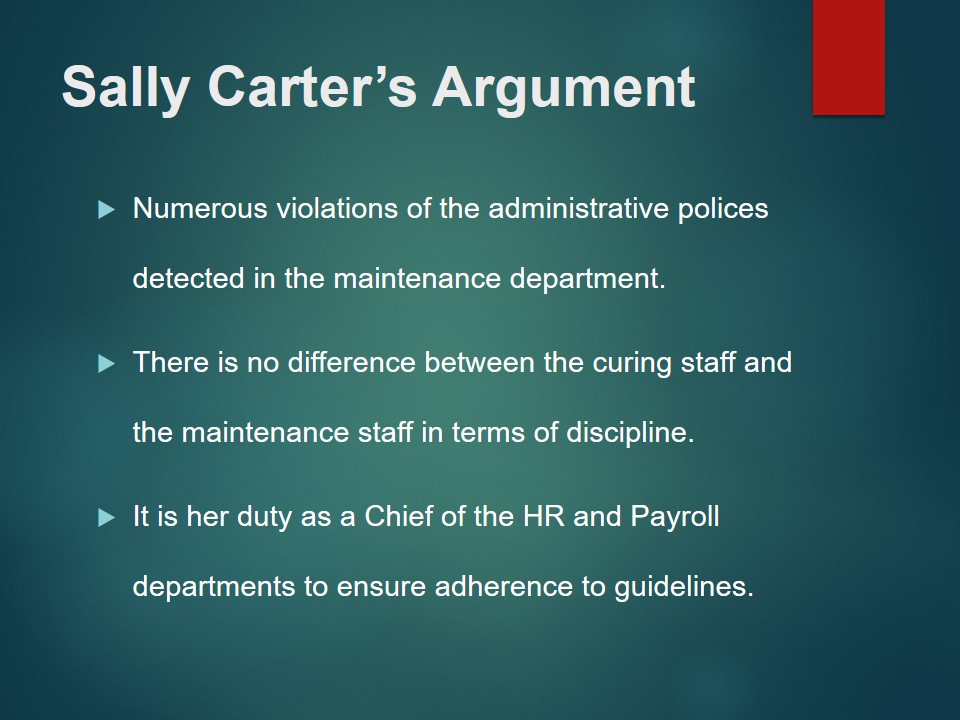 Sally Carter’s Argument