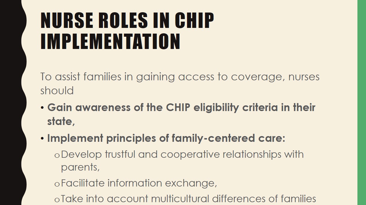 Nurse roles in CHIP Implementation