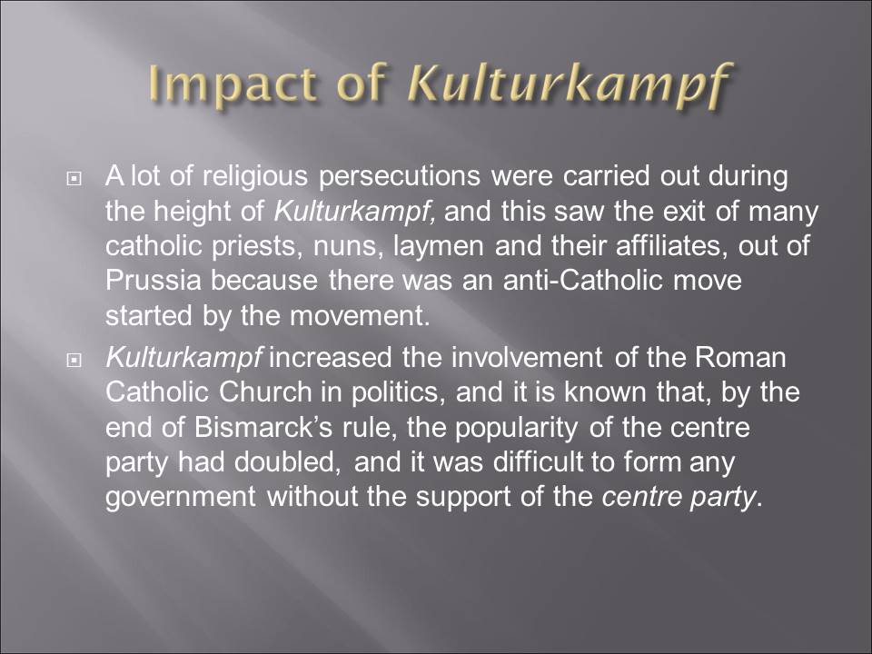Impact of Kulturkampf