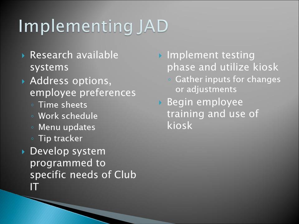 Implementing JAD