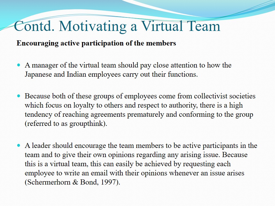 Motivating a Virtual Team of Indian and Japanese Employees