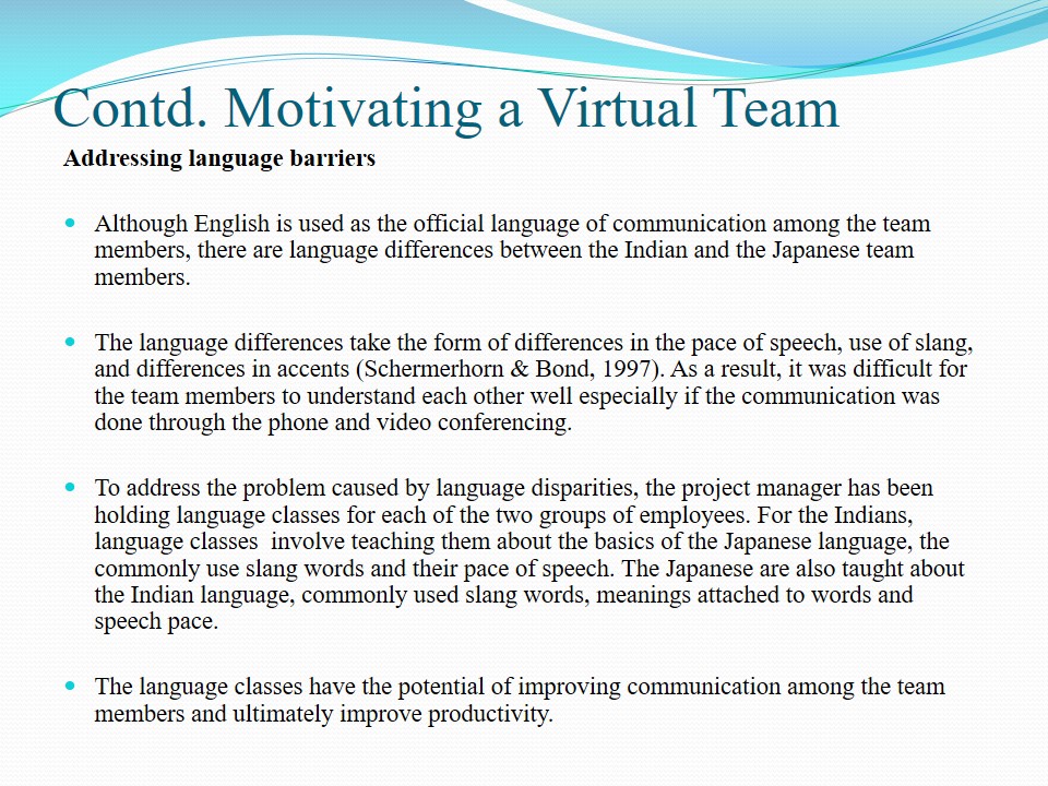 Motivating a Virtual Team of Indian and Japanese Employees