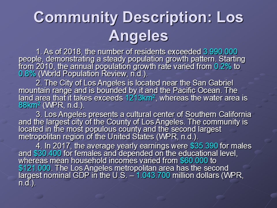 Community Description: Los Angeles