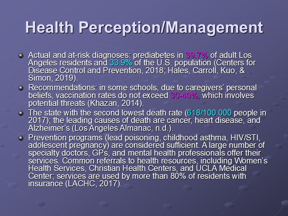 Health Perception/Management