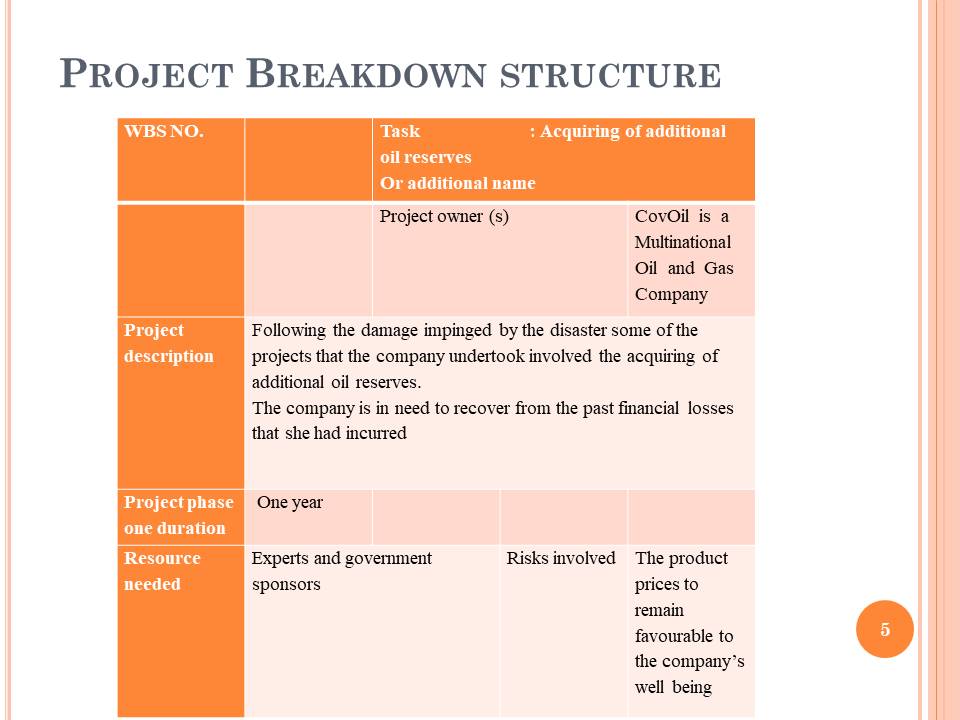 Project Breakdown structure