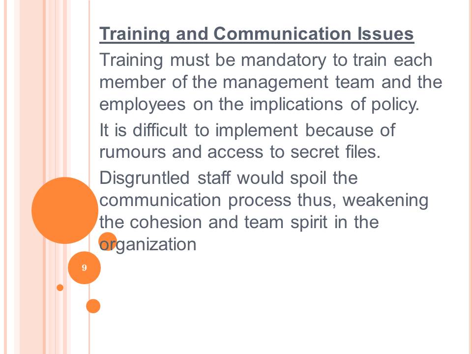 Training and Communication Issue