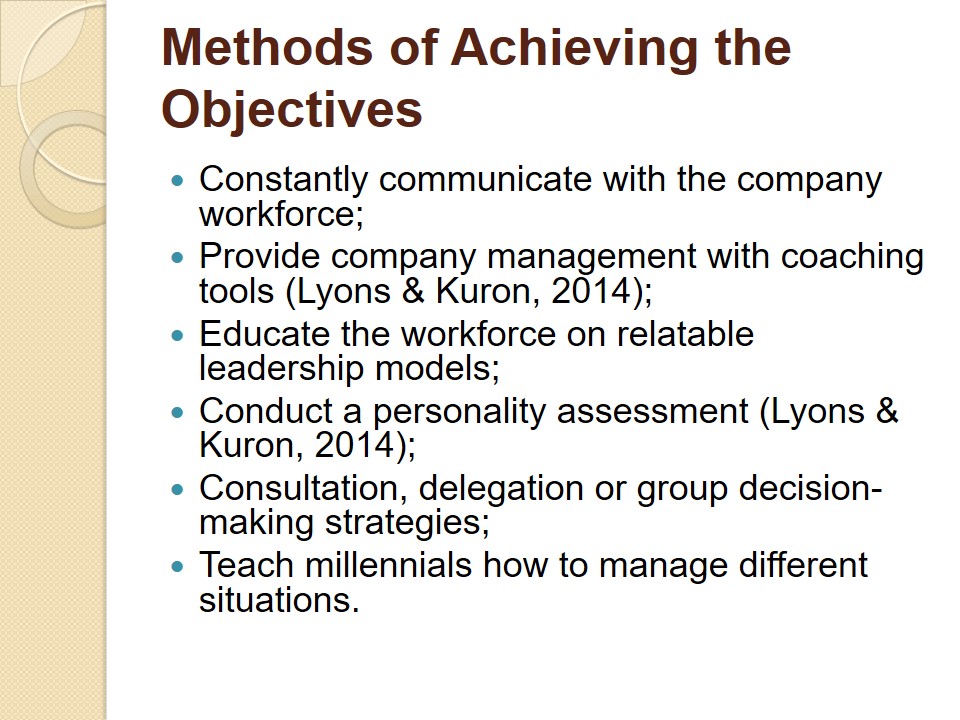 Methods of Achieving the Objectives