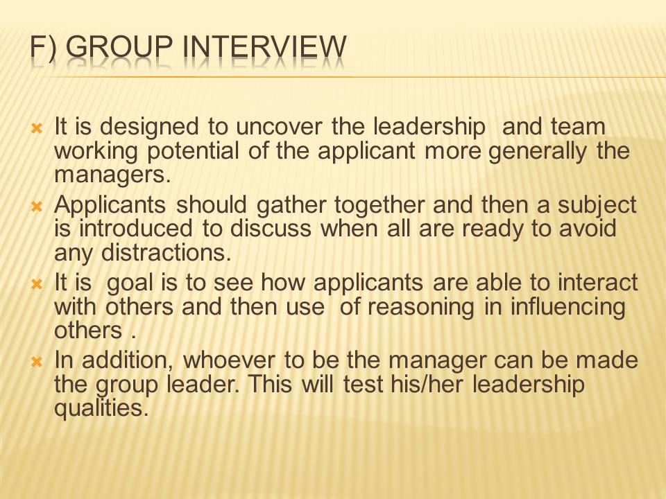 Group interview