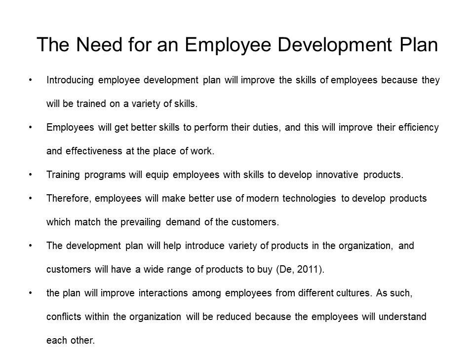The Need for an Employee Development Plan