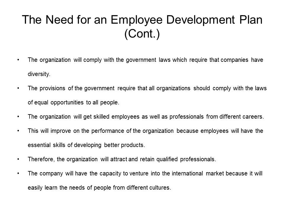 The Need for an Employee Development Plan