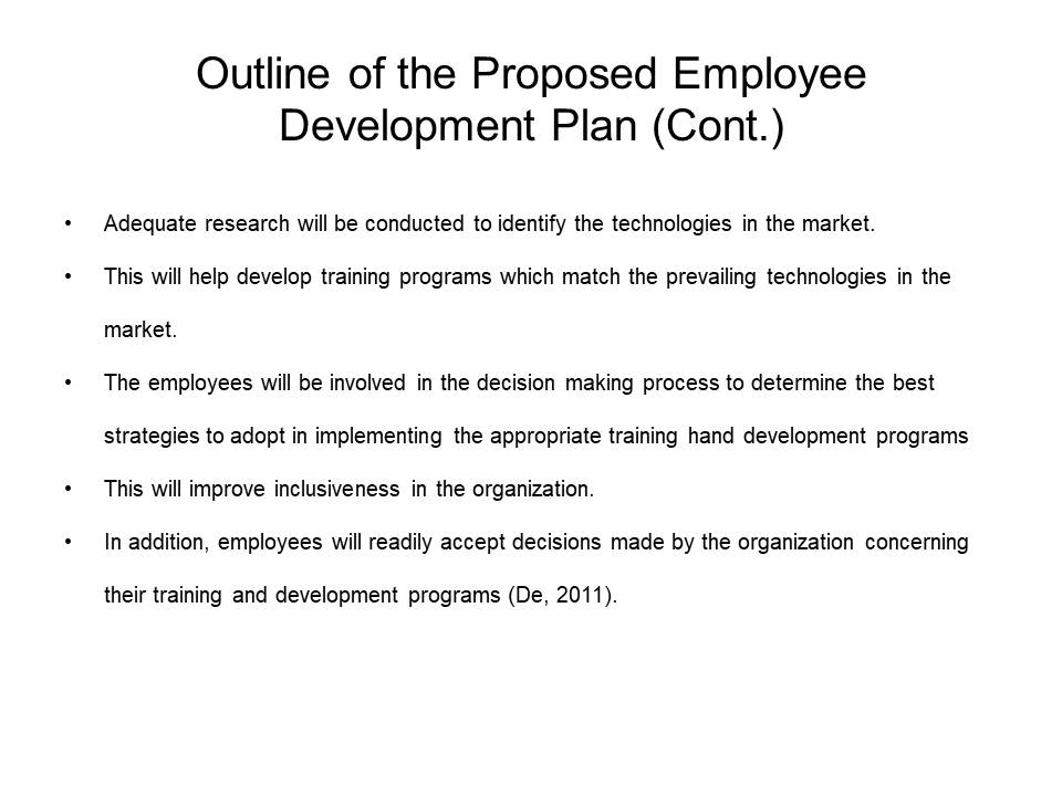Outline of the Proposed Employee Development Plan