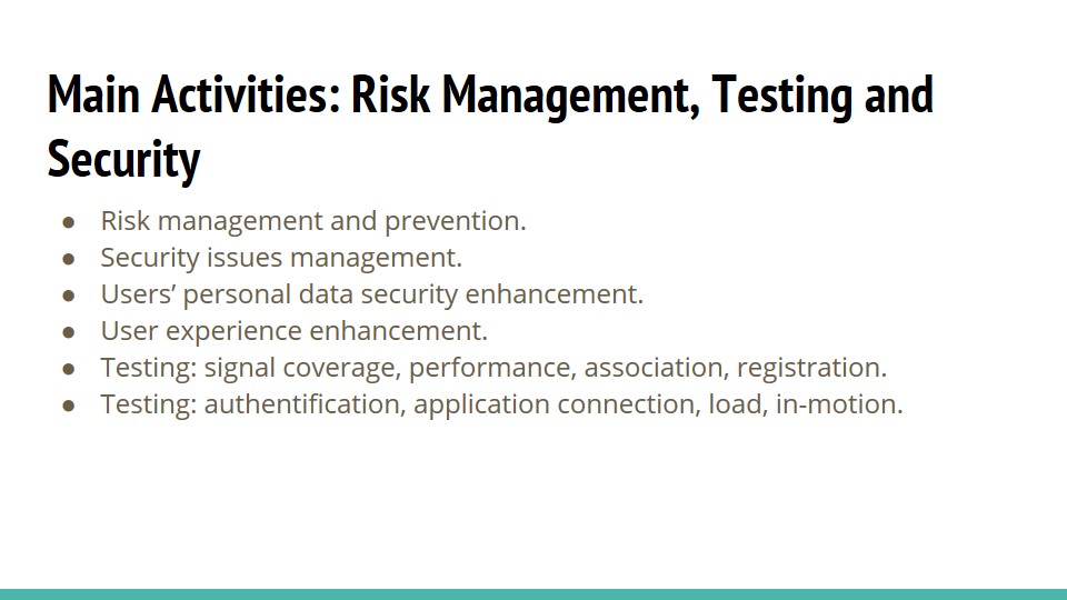 Risk Management, Testing and Security