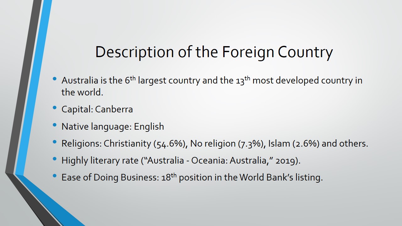 Description of the Foreign Country