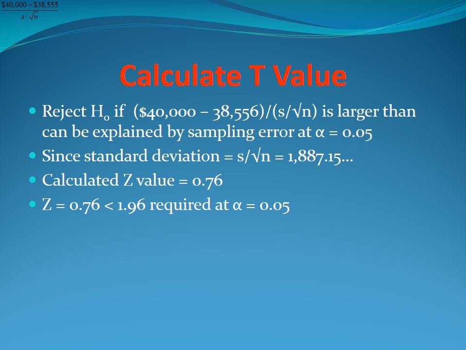 Calculate T Value