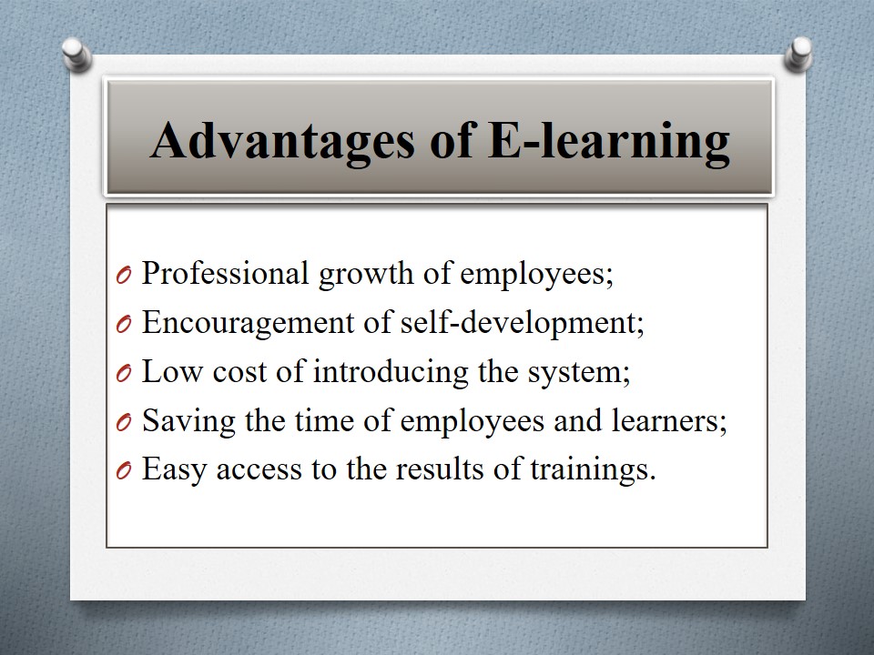Advantages of E-learning