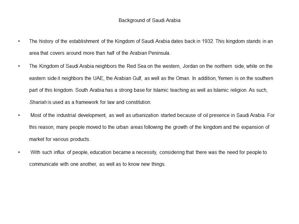 Background of Saudi Arabia
