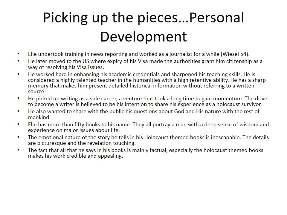 Picking up the pieces…Personal Development