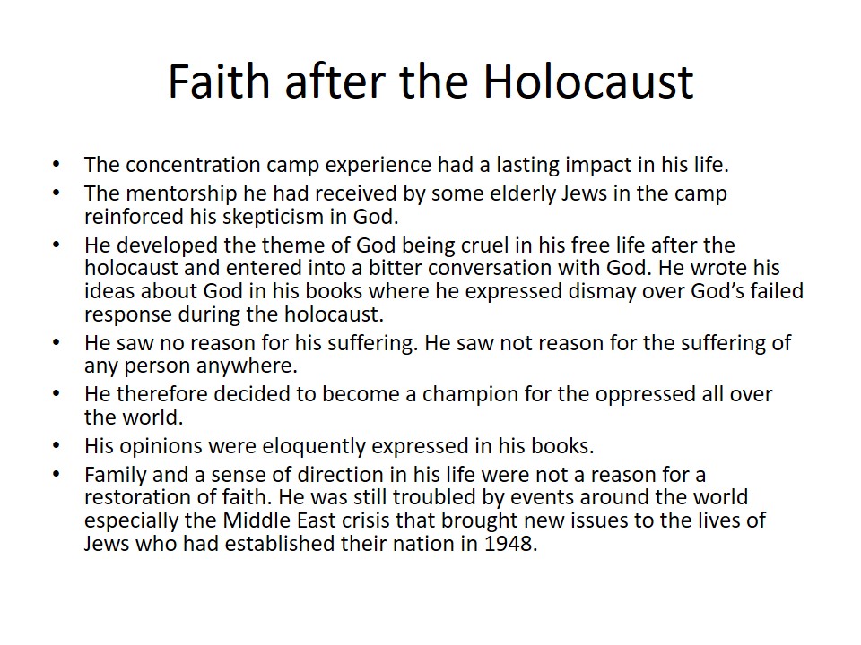 Faith after the Holocaust