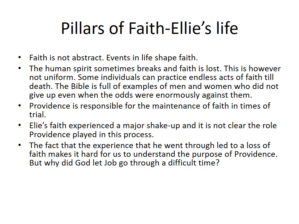Pillars of Faith-Ellie’s life