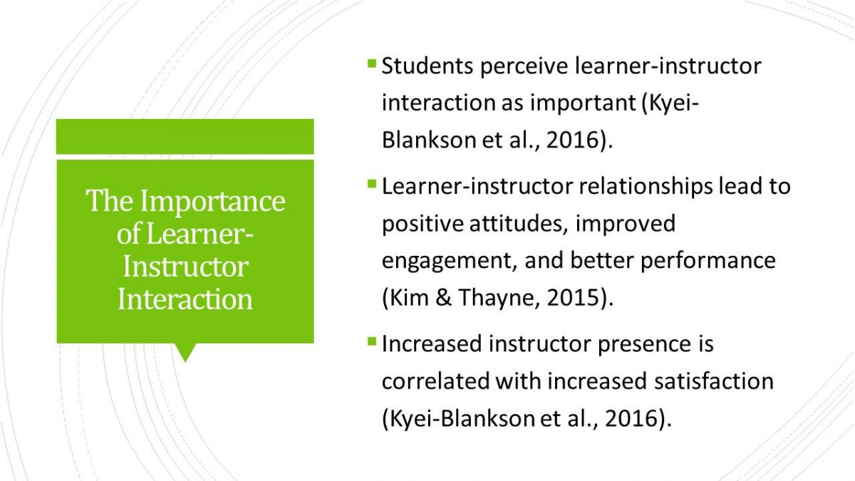 The Importance of Learner-Instructor Interaction