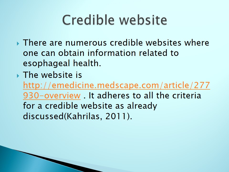 Credible website