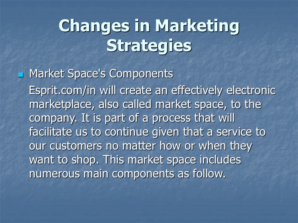 Changes in Marketing Strategies