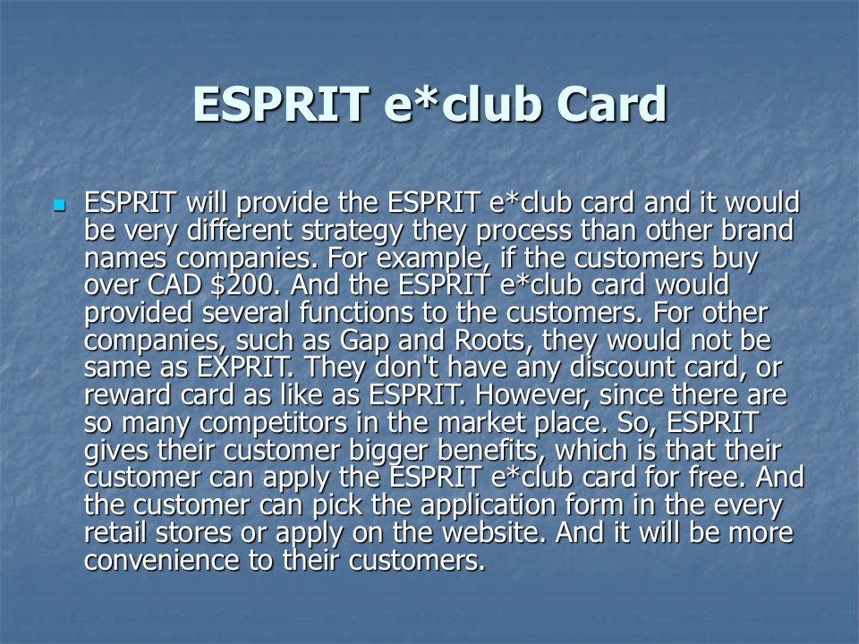ESPRIT e*club Card