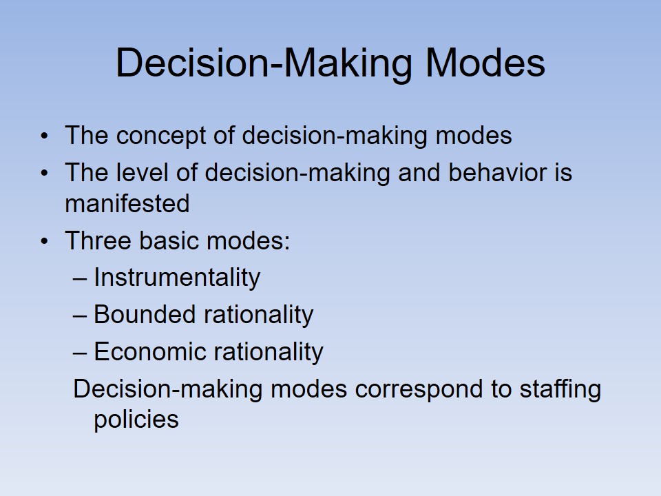 Decision-Making Modes