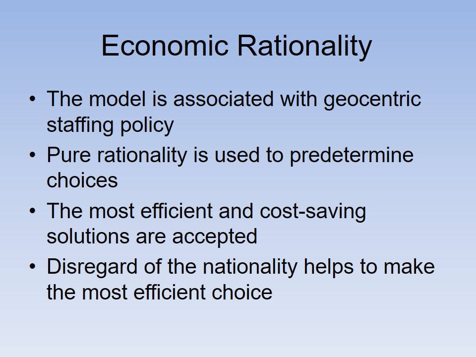 Economic Rationality
